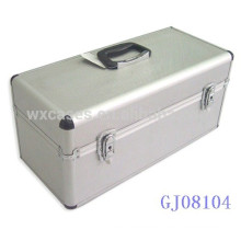 strong and portable aluminum tool box with the handle on the top